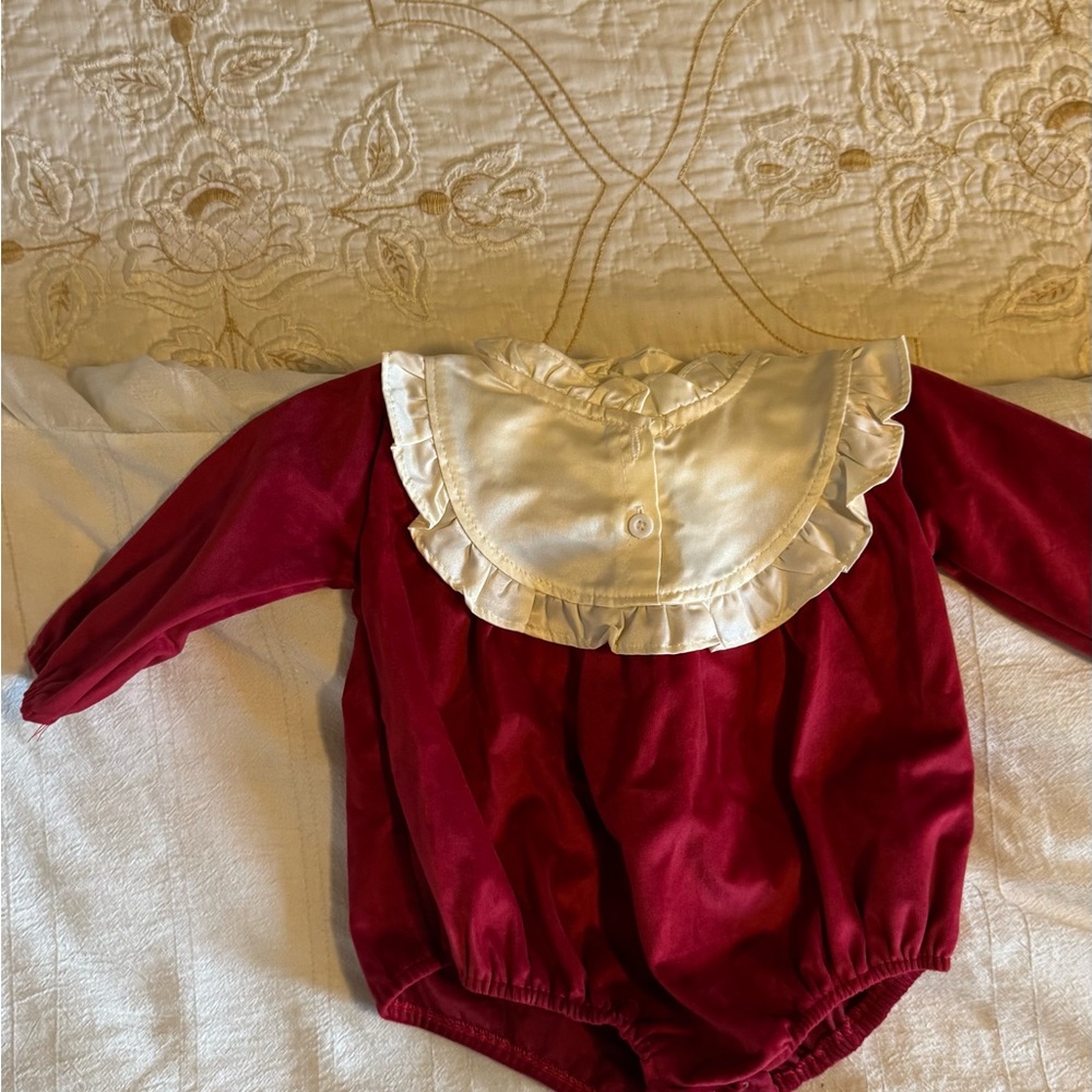Elegant Red and Cream Kids Bodysuit